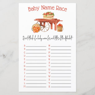 The Apple of our Eye Baby Name Race Shower Game
