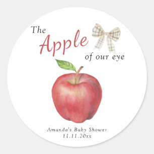 The Apple of our eye Baby shower  Classic Round Sticker