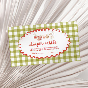 The Apple Of Our Eye Baby Shower Diaper Raffle Enclosure Card