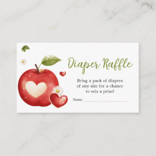 The Apple of our Eye Baby Shower Diaper Raffle Enclosure Card