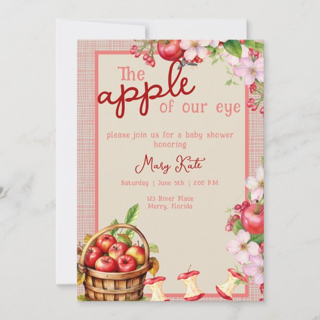 The apple of our eye baby shower Invitation (Front)