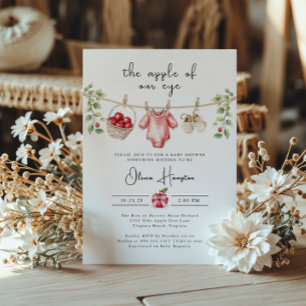 The Apple of Our Eye Baby Shower Invitation 