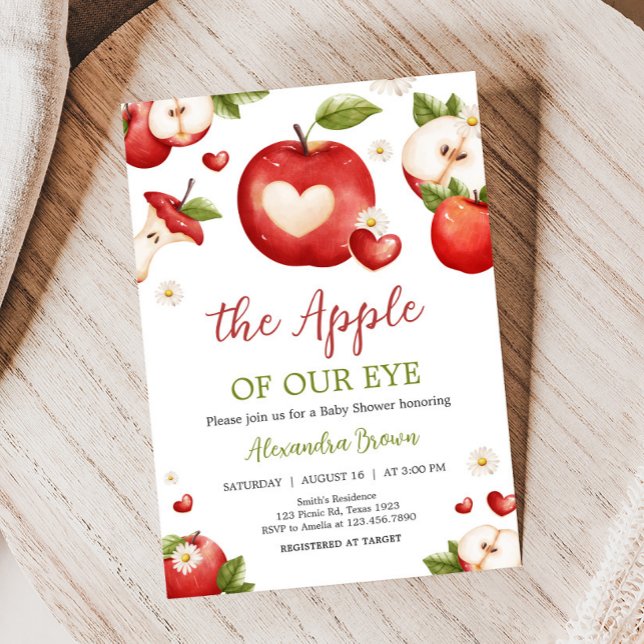 The Apple of our Eye Baby Shower Invitation (Apple of Our Eye Baby Shower Invitation)