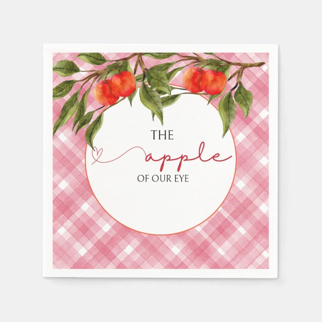 The Apple Of Our Eye Baby Shower Napkin (Front)