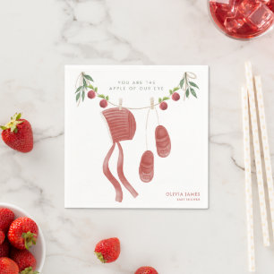 The apple of our eye baby shower napkin