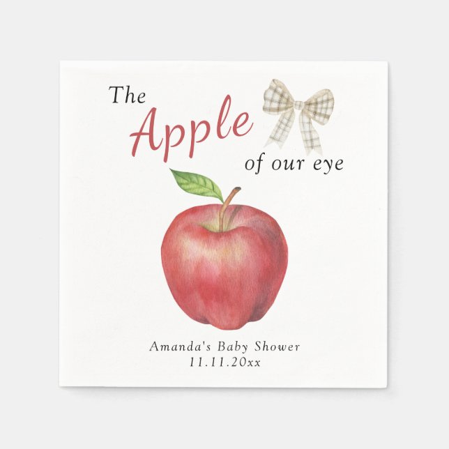 The Apple of our eye Baby shower  Napkin (Front)