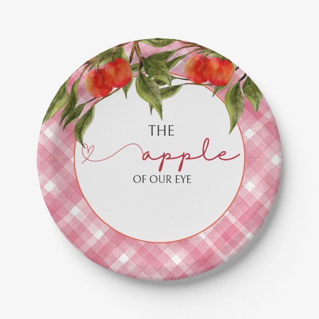 The Apple Of Our Eye Baby Shower Paper Plate (Front)
