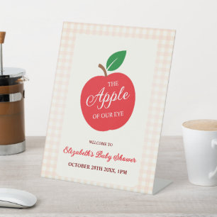 The Apple Of Our Eye Baby Shower Pedestal Sign