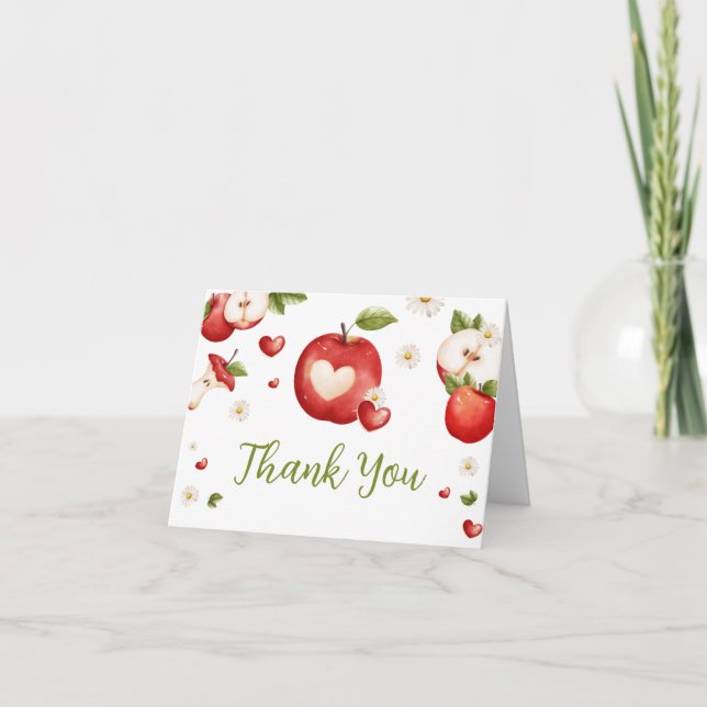 The Apple of our Eye Baby Shower Thank You Card (Front)