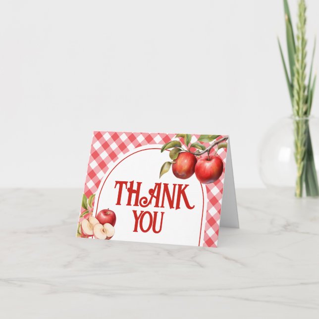 The Apple of Our Eye Baby Shower Thank You Card (Front)