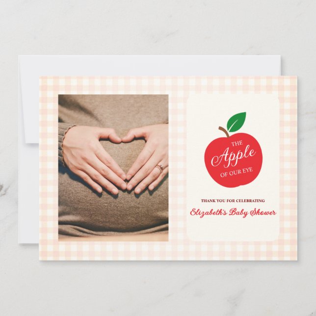 The Apple Of Our Eye Baby Shower Thank You Card (Front)