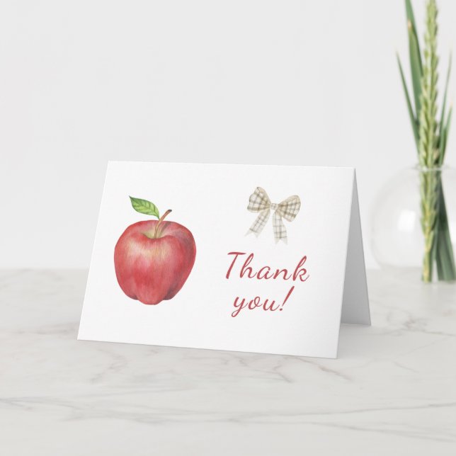 The Apple of our eye Baby shower Thank You Card (Front)