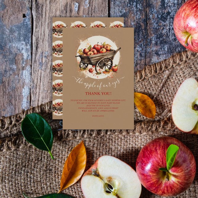 The Apple Of Our Eye Baby Shower Thank You Card (Creator Uploaded)