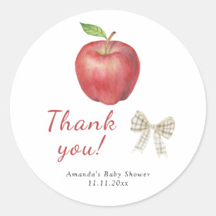The Apple of our eye Baby shower Thank You  Classic Round Sticker