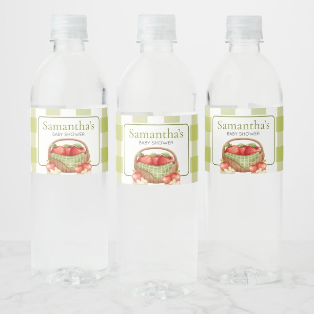 The Apple of Our Eye Baby Shower Water Bottle Label (Bottles)