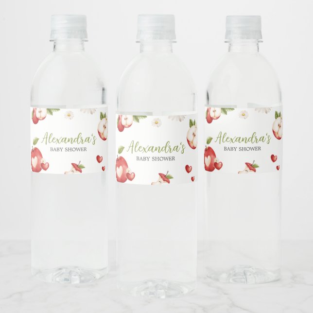 The Apple of our Eye Baby Shower Water Bottle Label (Bottles)