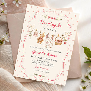 The Apple of Our Eye Clothesline Baby Shower Invitation