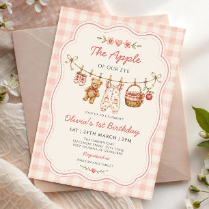 The Apple of Our Eye Clothesline Birthday Invitation