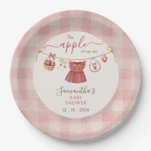 The Apple Of Our Eye clothesline dusty rose Paper Plate
