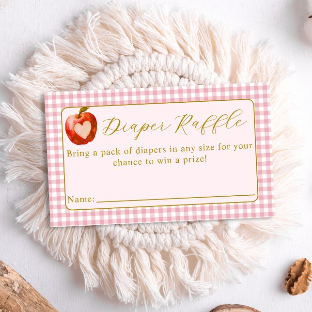 The Apple Of Our Eye Diaper Raffle Baby Shower Enclosure Card (Creator Uploaded)