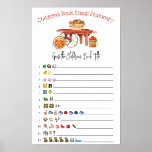 The Apple of our Eye Emoji Baby Shower Game Poster