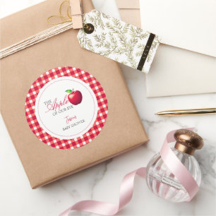 The Apple of Our Eye Fall Baby Shower  Classic Round Sticker