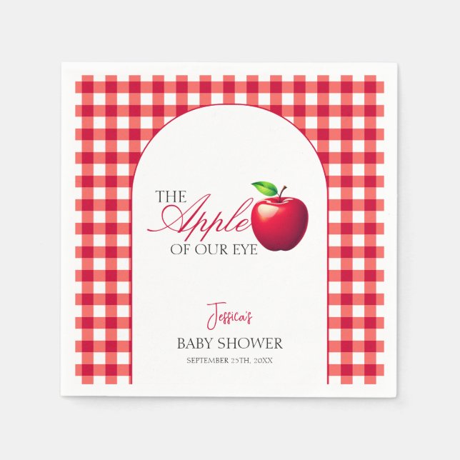 The Apple of Our Eye Fall Baby Shower  Napkin (Front)