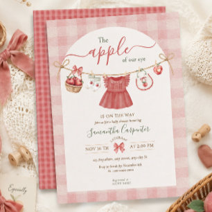The Apple Of Our Eye Fall dusty rose Baby Shower Invitation