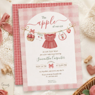 The Apple Of Our Eye Fall dusty rose Baby Shower Invitation