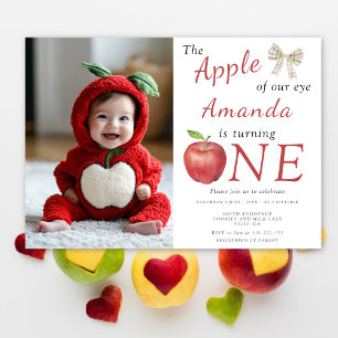 The apple of our eye First Birthday  Invitation