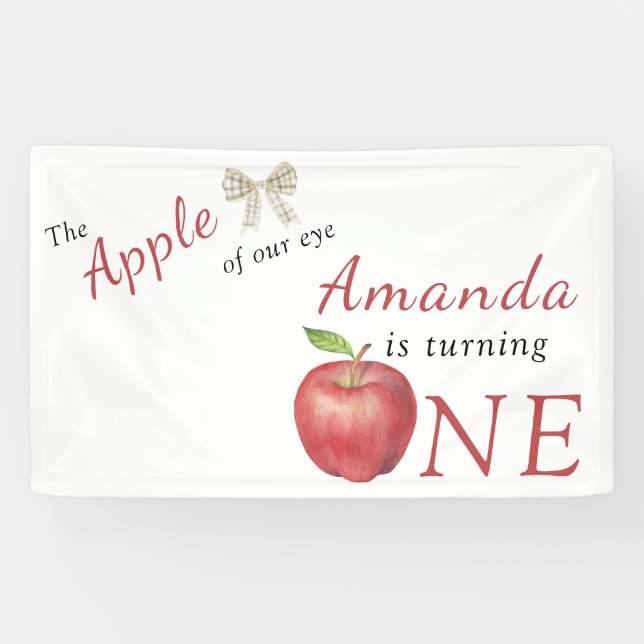 The Apple of our eye Kids Birthday Party  Banner (Horizontal)