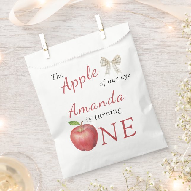 The Apple of our eye Kids Birthday Party  Favour Bags (Clipped)