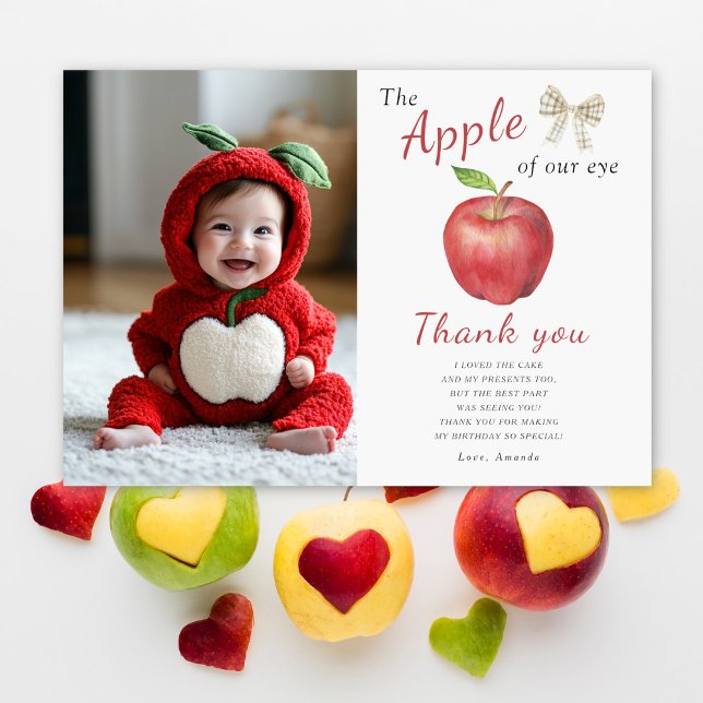 The Apple of our eye Kids birthday party thank you (Creator Uploaded)
