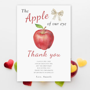 The Apple of our eye Kids birthday party thank you Card