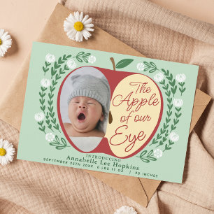 The Apple of Our Eye Photo Birth Announcement