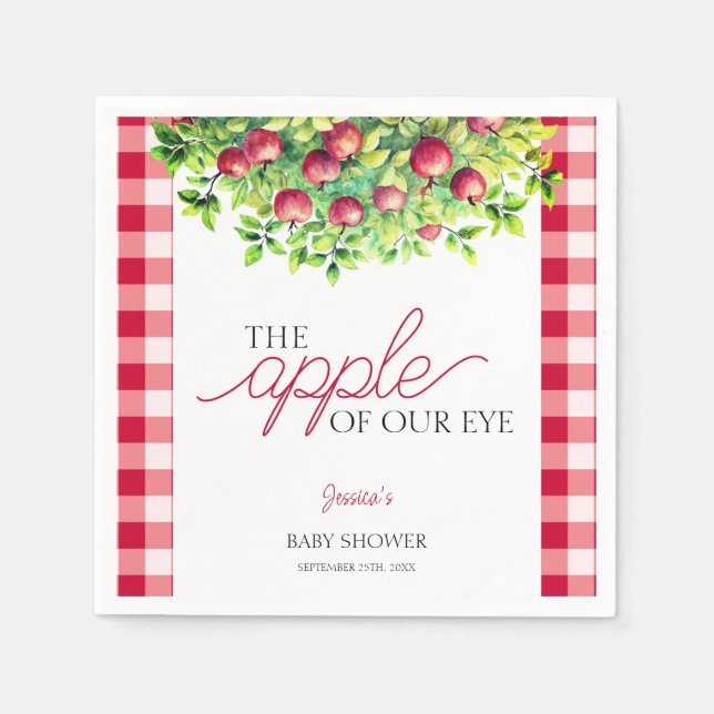 The Apple of Our Eye Thanksgiving Baby Shower Napkin (Front)