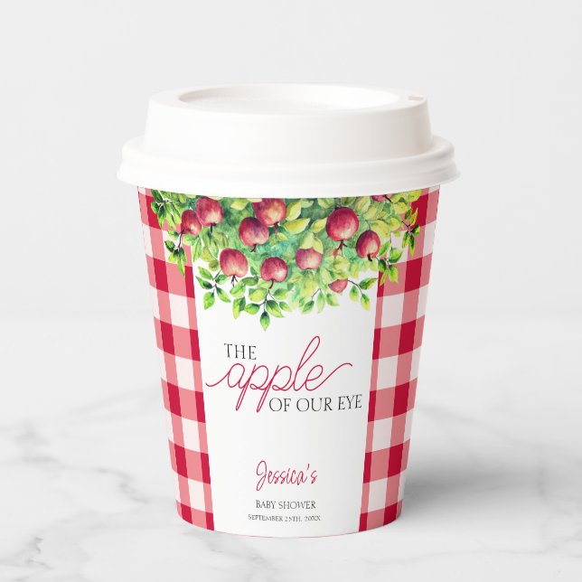 The Apple of Our Eye Thanksgiving Baby Shower Paper Cups (Front)