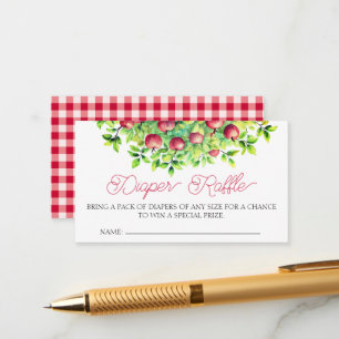 The Apple of Our Eye Thanksgiving Diaper Raffle Enclosure Card