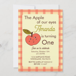 The Apple of our eyes cute red apple Invitation
