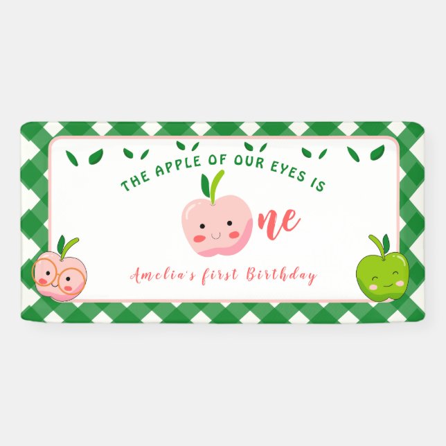 The Apple of Our Eyes first birthday Banner (Horizontal)