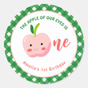The Apple of Our Eyes first birthday Classic Round Sticker