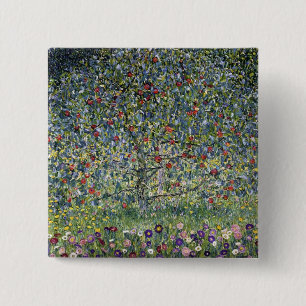 The Apple Tree (by Gustav Klimt) 15 Cm Square Badge