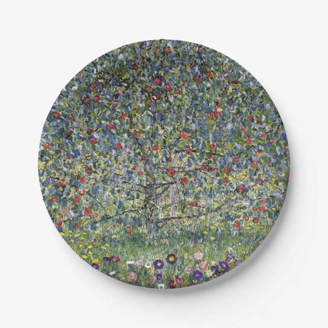 The Apple Tree (by Gustav Klimt) Paper Plate (Front)