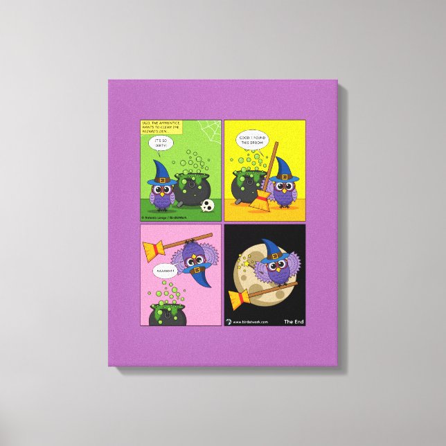 The Apprentice Wizard - Cleaning Comic Canvas Print (Front)