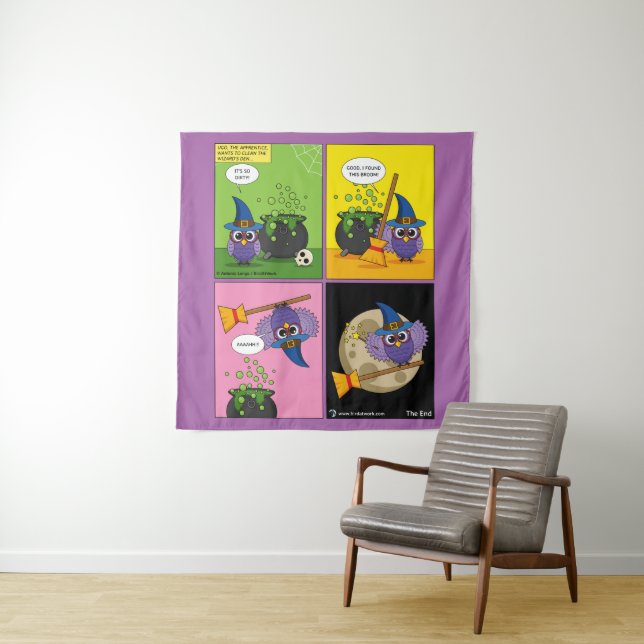 The Apprentice Wizard - Cleaning Tapestry (In Situ)