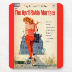 The April Robin Murders pulp novel cover Mouse Mat