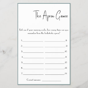 The Apron Bridal - Shower Game Flyer