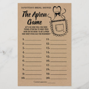 The Apron Game Bridal Shower Rustic Card