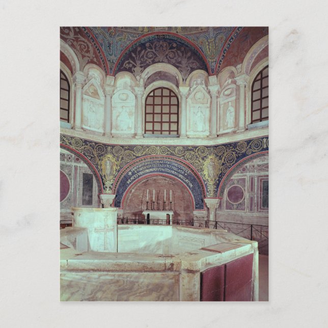 The apse with the baptismal font postcard (Front)