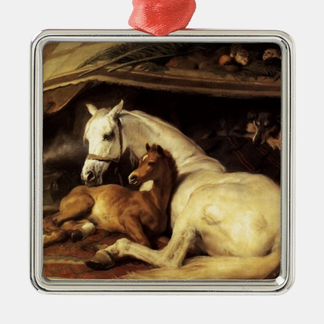 THE ARAB TENT WITH HORSES AND OTHER ANIMALS METAL TREE DECORATION (Front)